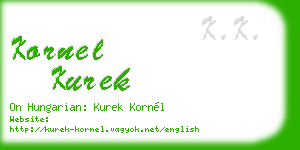 kornel kurek business card